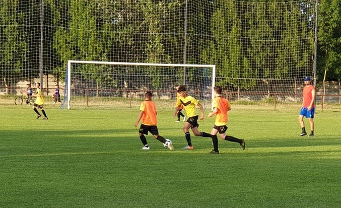 Tréningový zápas žiackeho futbalového mužstva U13 v Mužle
